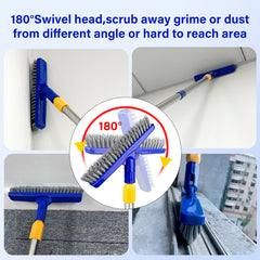 ITTAR Grout Brush with Long Handle, V-Shape Stiff Bristles Grout